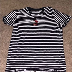Graphic rose tee stripped